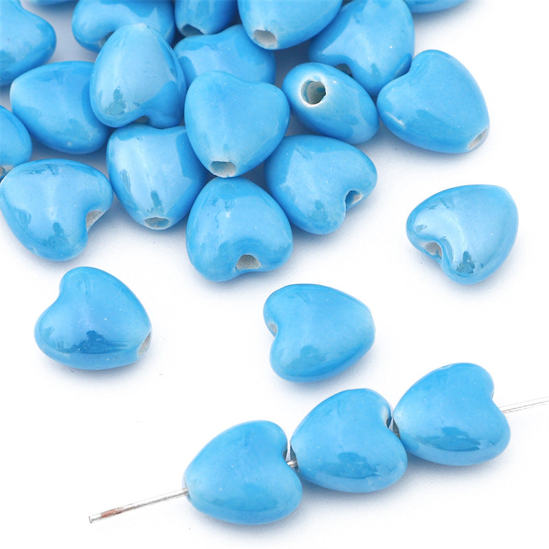 Wholesale 10PCS Peach Heart Ceramic Beads